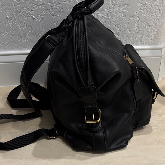 Vintage Coach 0521 Black and Gold Leather Backpack main image 9